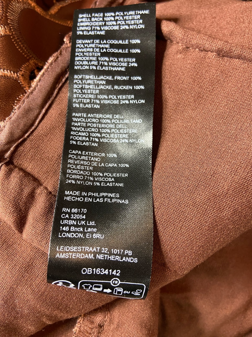 Anthropologie Faux Leather Lace Brown Floral Pants Sheer Embroidered Size 4 [CH] - Picture 12 of 13